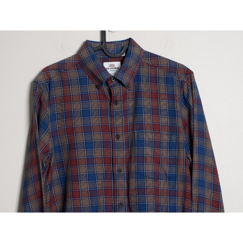 Ben Sherman The Original Mens Small Plaid Button Down Shirt 100% Cotton - Picture 2 of 7